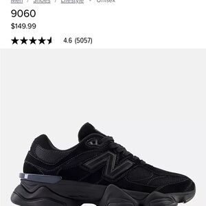 New Balance 9060 Black lifestyle  Sneakers